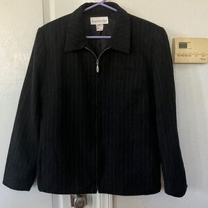 Giorgio Sant' Angelo Blazer Pinstripe Dark Grey Wool Size 14 Jacket